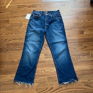 MOTHER The Tripper Ankle Fray - Dark Blue Denim 29